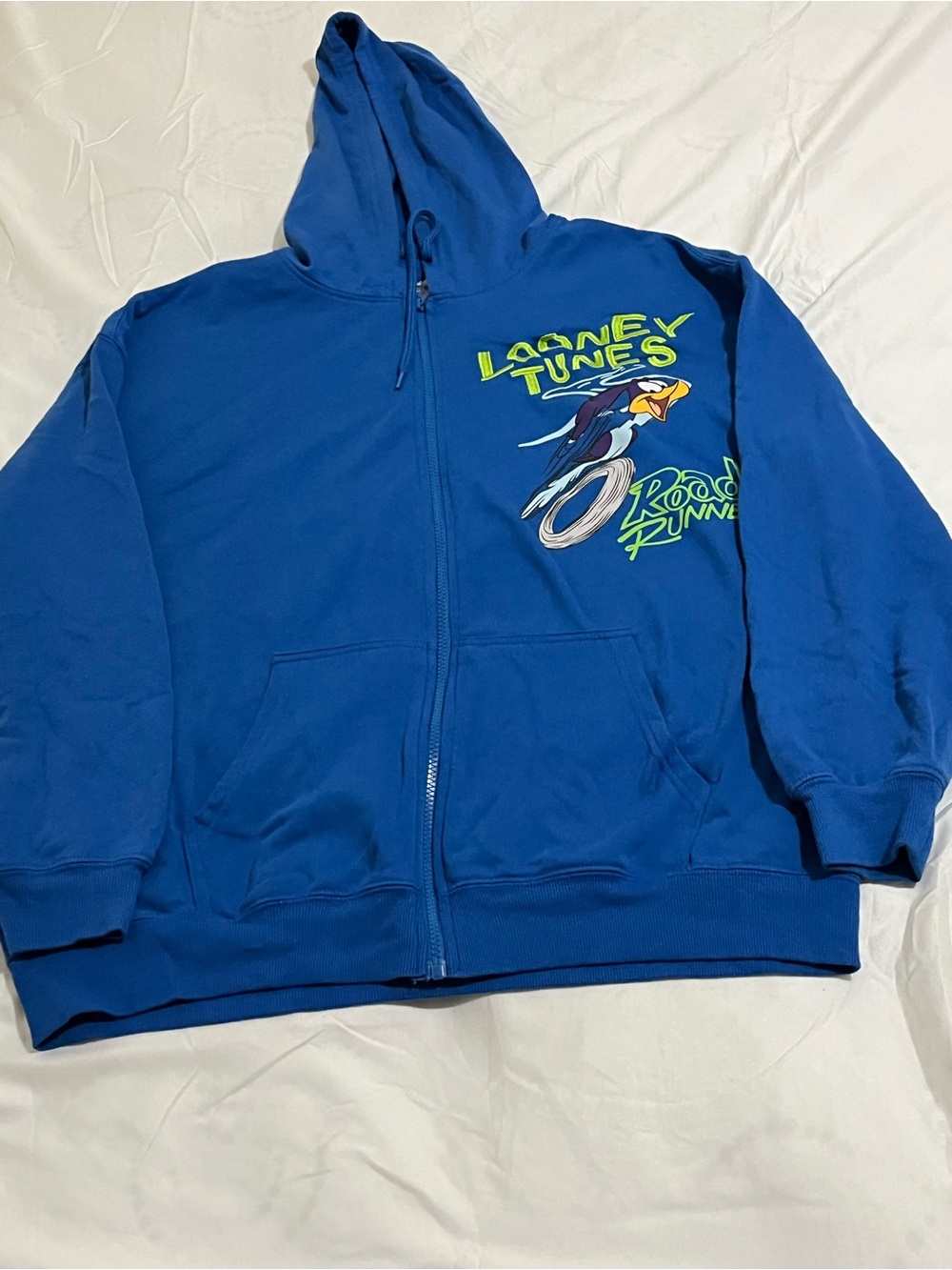 Warner Bros. Looney Tunes Roadrunner Royal Blue Pullover Fleece Mens Size XL